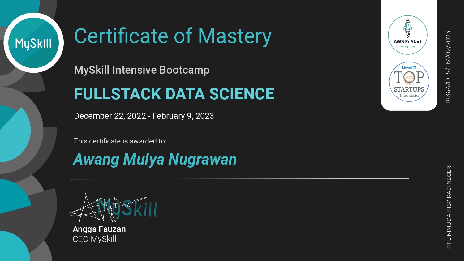 Certificate My skill Data science